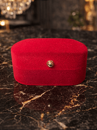 Caixinha Luxo de Veludo para Par de Alianças ou Anel