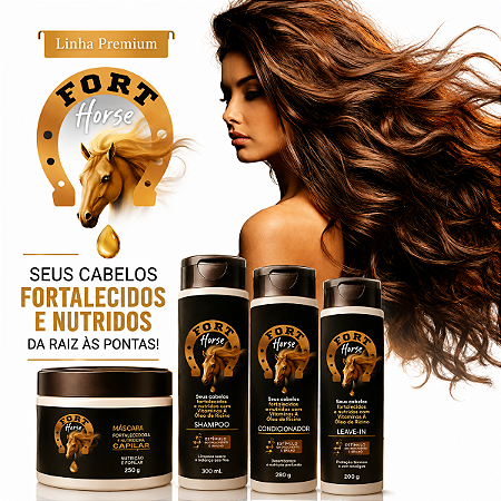 Cronograma Capilar Kit 4 Produtos Fort Horse Fortalece e Nutre