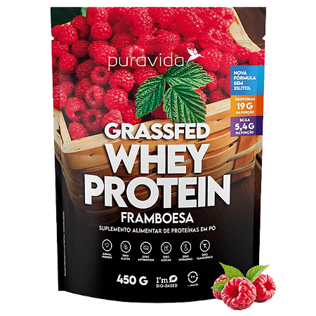 GRASSFED WHEY PROTEIN SABOR FRAMBOESA (450g) Puravida