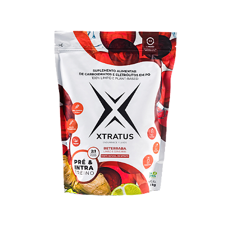 Pré e Intratreino em Pó com Beterraba, Limão e Gengibre com NITRATO (1KG) XTRATUS