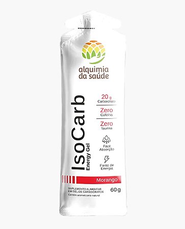 IsoCarb Energy Gel Morango (Sachê avulso) Alquimia da Saúde
