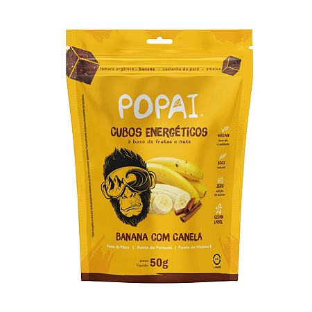 Cubos Energéticos Banana com Canela (50g) Popai