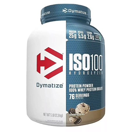 ISO100 Whey Isolado Hidrolisado Cookies & Cream 5,0lbs 2,3kg Dymatize