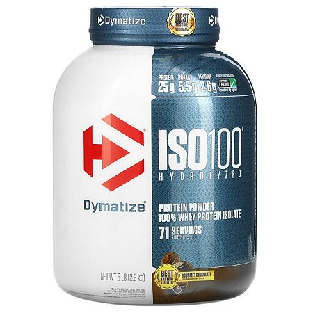 ISO100 Whey Isolado Hidrolisado Gourmet Chocolate 5,0lbs 2,3kg Dymatize