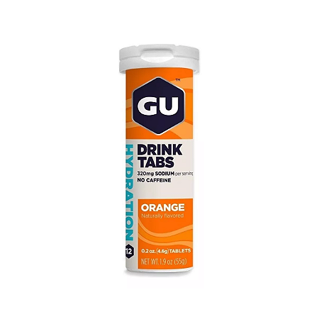 Energy Tabs Pastilha Efervecente Sabor Laranja Tubo com 12un GU Energy