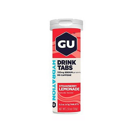Energy Tabs Pastilha Efervecente Sabor Morango e Limonada Tubo com 12un GU Energy