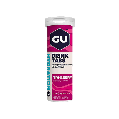 Energy Tabs Pastilha Efervecente Sabor Triberry Tubo com 12un GU Energy