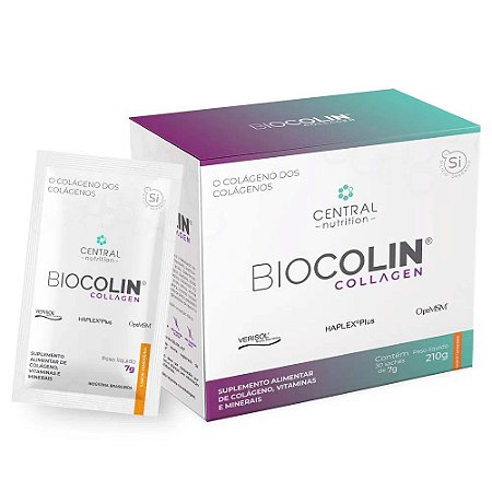 BIOCOLIN® COLLAGEN 30 sachês de 7g Tangerina Central Nutrition