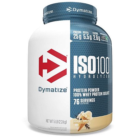 ISO100 Whey Isolado Hidrolisado Gourmet Vanilla 5,0lbs 2,3kg Dymatize