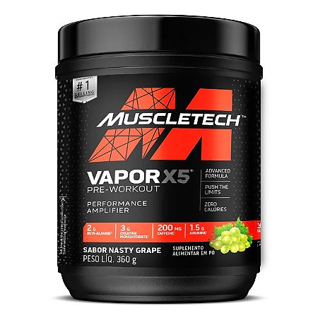 Vapor X5 Pré Treino Sabor Nasty Grape 360g Muscletech