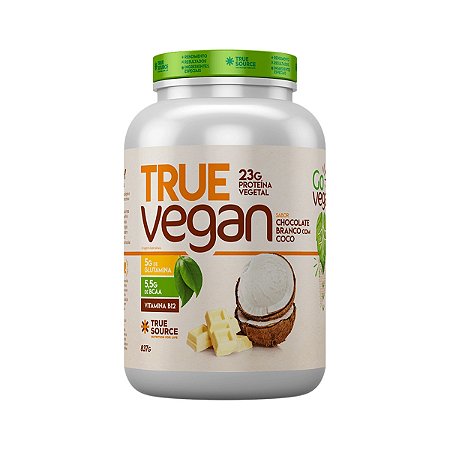 Proteína Vegana True Vegan Chocolate Branco com Coco 837g True Source
