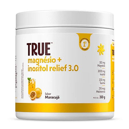 True Magnésio + Inositol Relief 3.0 Maracujá 350g True Source