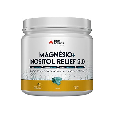 True Magnésio + Inositol Relief 3.0 Maracujá 350g True Source