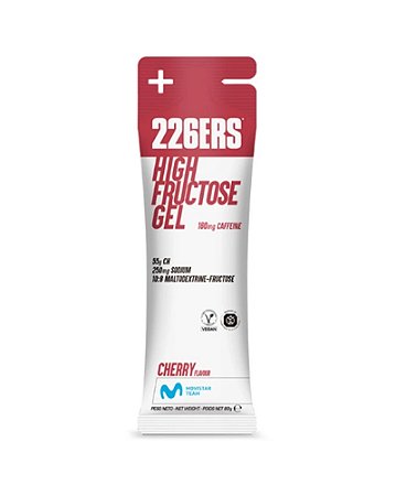 226ERS High Fructose Gel Vegano Cereja 80g com 160mg de Cafeína