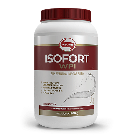 Isofort Whey Protein Isolado Sabor Neutro 900g Vitafor