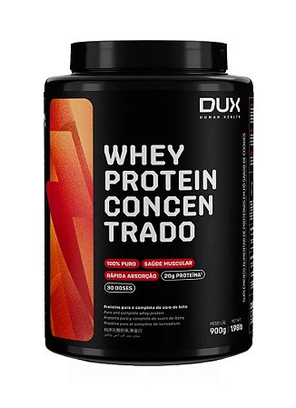 WHEY PROTEIN CONCENTRADO SABOR CHOCOLATE BRANCO 900G DUX NUTRITION