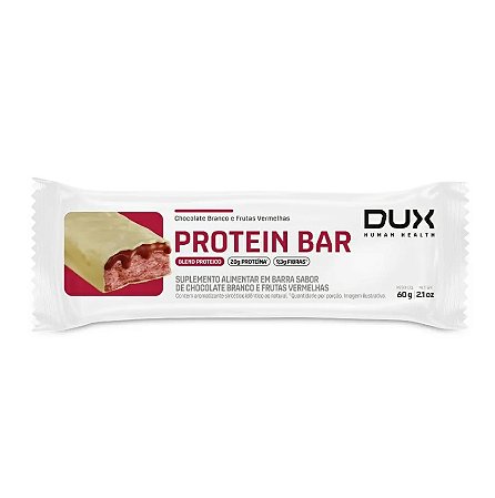 Protein Bar Sabor Chocolate Branco e Frutas Vermelhas 60g DUX Nutrition