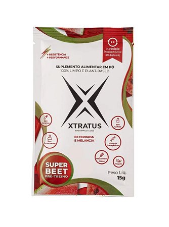 Super Beet Pré-treino em Pó com Nitrato e Citrulina Sachê 15g XTRATUS