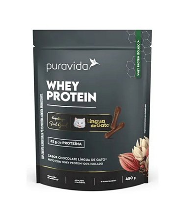 Whey Protein Isolado Sabor Língua de Gato 450g Puravida