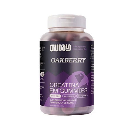 Creatina Em Gummies Oakberry Açaí 60 Unidades Guday