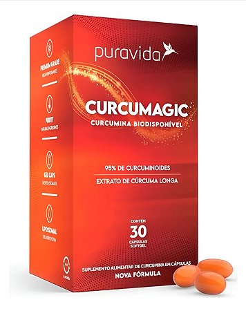 Curcumagic Curcumina Biodisponível 30 Cápsulas Puravida