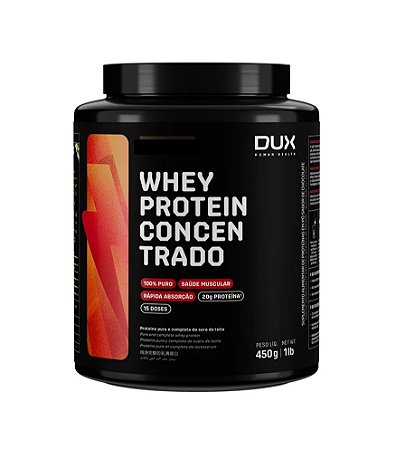 Whey Protein Concentrado 450g Morango Dux Nutrition