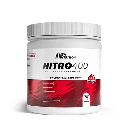 Nitro 400 Endurance Pré Treino Sem Cafeína 900g NewNutrition