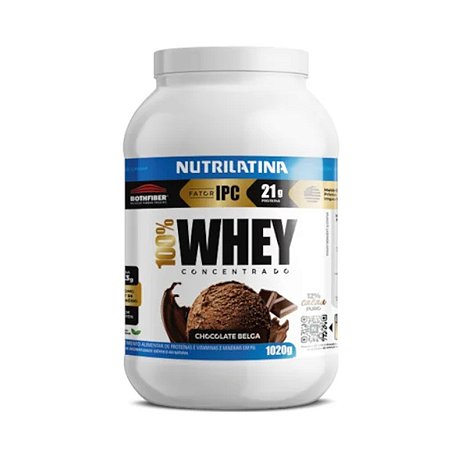 Whey Protein 100% Concentrada Chocolate 1020g Nutrilatina