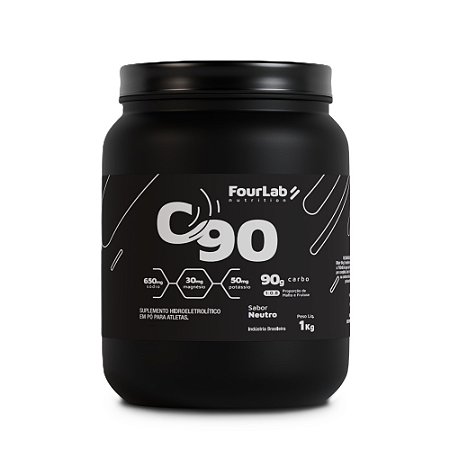 C90 Isotônico em Pó Sabor Neutro Pote 1kg Fourlab