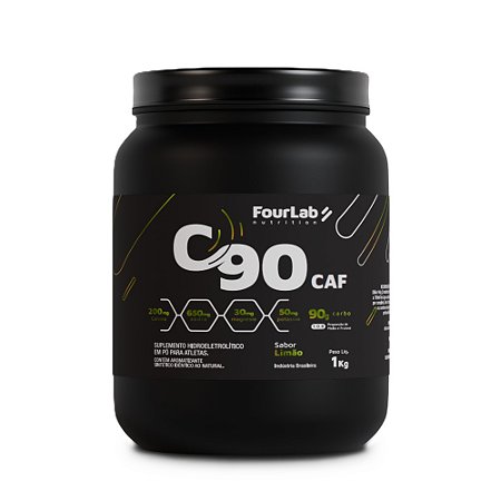 C90 CAF Isotônico em Pó Com Cafeína Sabor Limão Pote 1kg Fourlab