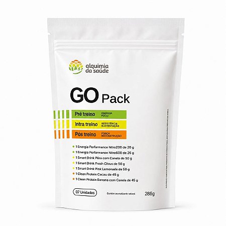 GO Pack 7 Sachês Sortidos Pré, Intra e Pós Treino Alquimia da Saúde