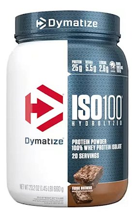 ISO100 Whey Isolado Hidrolisado Fudge Brownie 1,45lbs 660g Dymatize