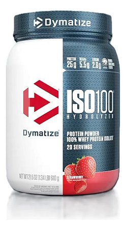 ISO100 Whey Isolado Hidrolisado Strawberry 1,34lbs 610g Dymatize