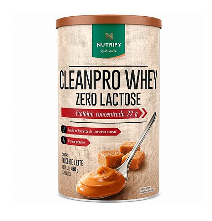 Cleanpro Whey Zero Lactose 450g Sabor Doce De Leite Nutrify