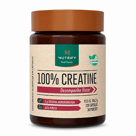 Creatine 100% Monohidratada 120 Cápsulas Nutrify