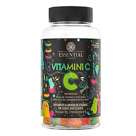 Vitamini C Gummy 60 Gomas Morango e Manga Essential Nutrition