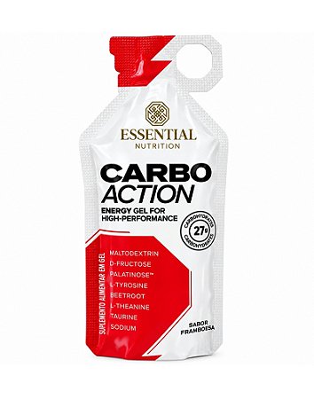 Carbo Action Energy Gel Framboesa sem Cafeina 50g Essential Nutrition