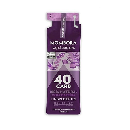 Gel Carbo 40 Carb Com Cafeína 58g Açai Juçara Mombora