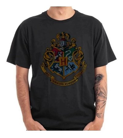 Camiseta Harry Potter Logo Casas Asfalto TAM G - Bem Boa Presentes - da  lembrancinha ao presentão