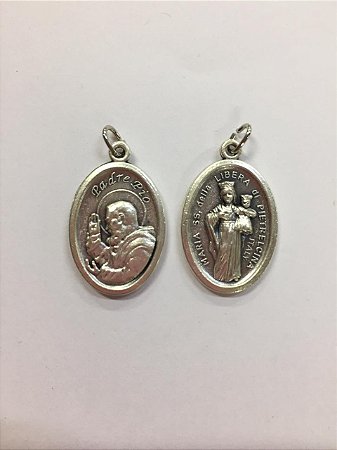 Medalha Italiana São Pe. Pio / Maria SS. della Libera di Pietrelcina (8327)