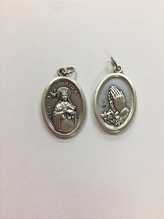 Medalha Italiana Santa Teresa de Ávila / Mãos (8327)