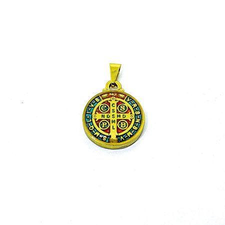 Medalha de São Bento  Dourada Resinada