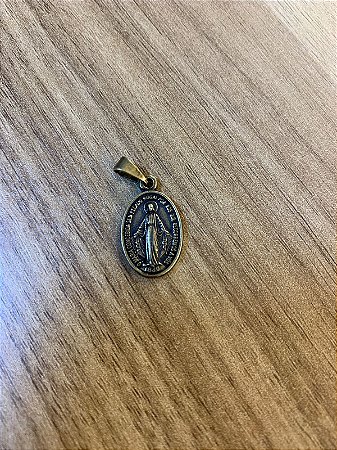 Medalha de Nossa Senhora das Graças 18mm Ouro Velho (8404)