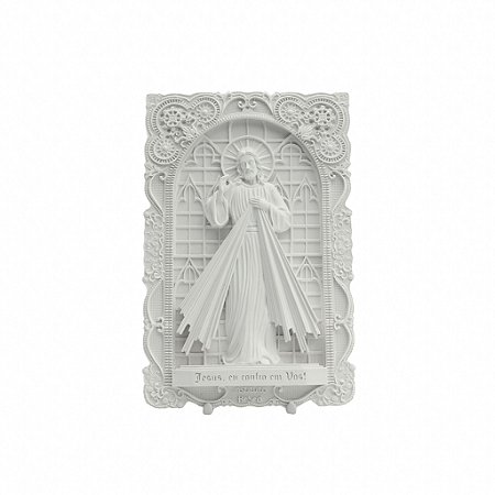 Quadro Branco de Resina Jesus Misericordioso - Hesed