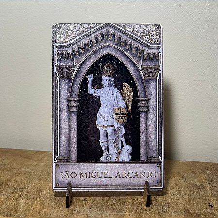 Quadro de São Miguel em MDF - 10x15 cm