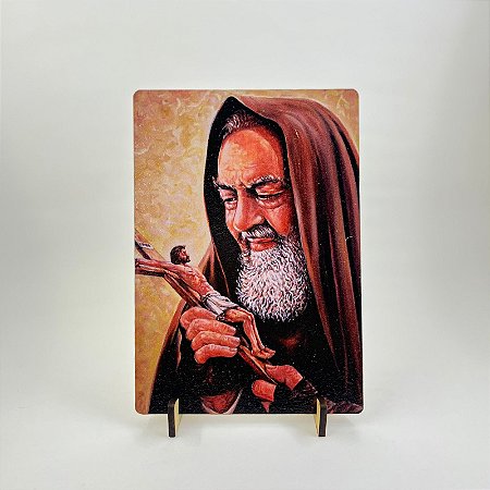 Quadro em MDF (porta retrato) 14 x 20 cm - São Padre Pio