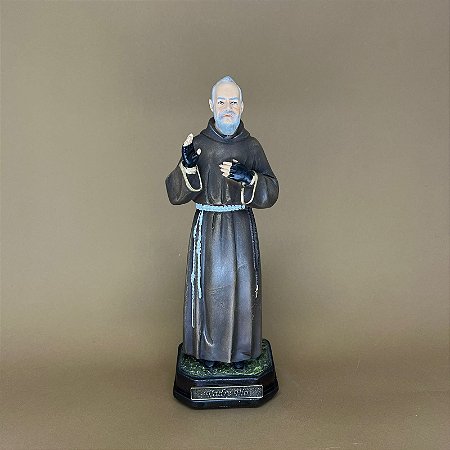 Imagem São Padre Pio 20cm - Pó de mármore Colorido