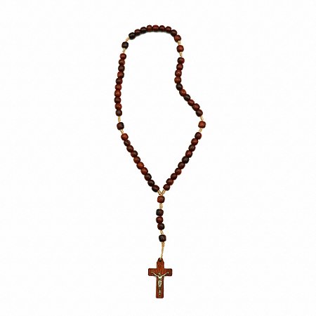 Terço Madeira Médio com Cristo