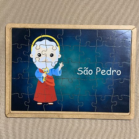 Quebra cabeça 29cm 35 peças MDF - São Pedro