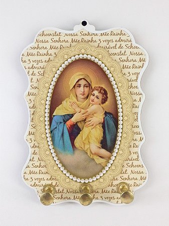 Porta Chaves Nossa Senhora de Fátima Modelo Provençal em MDF Resinado -  21cm - Casa da Mãe Artigos Religiosos